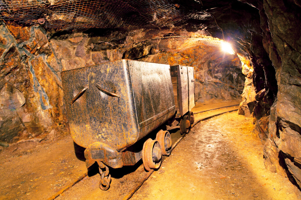 A gold mining cart