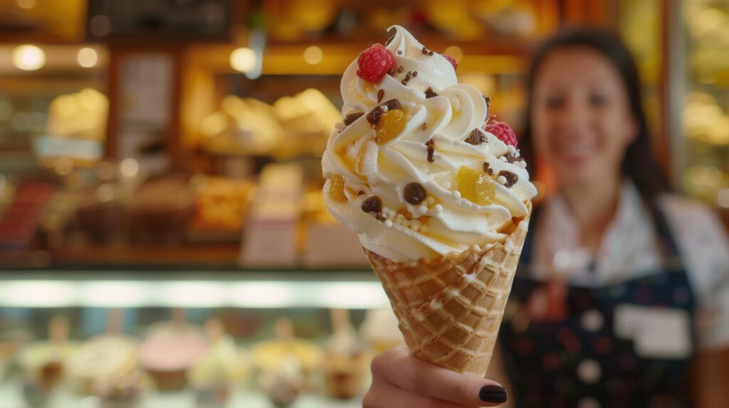 Ice cream shop with lots of toppings